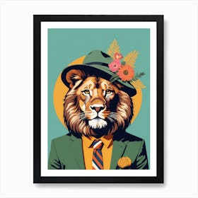 Lion Portrait In A Suit (16) Art Print