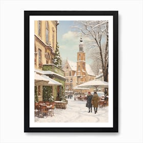 Vintage Winter Illustration Munich Germany 1 Art Print