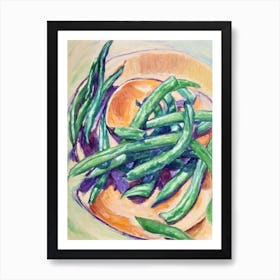 Green Beans Fauvist vegetable Art Print