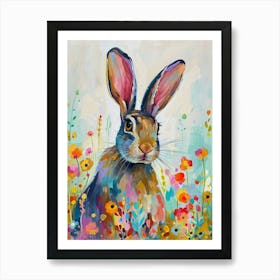 Blanc De Hotot Rabbit Painting 1 Art Print