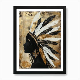 Woman with Leather Headdress Art Print