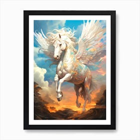 Angelic White Horse Art Print