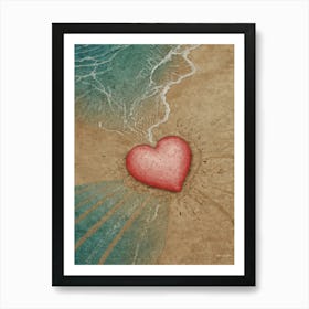 Heart On The Beach 5 Art Print