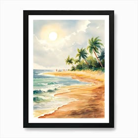 Watercolor Of A Beach Art Print