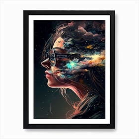 Beautifull Mind Girl Art Paint Art Print