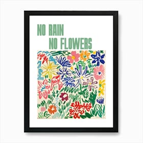 No Rain No Flowers Poster Flowers Painting Matisse Style 2 Art Print