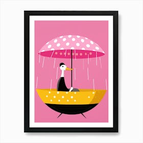 Duck In The Rain Art Print