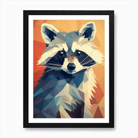 Raccoon Woodlands Illustration 1 Art Print