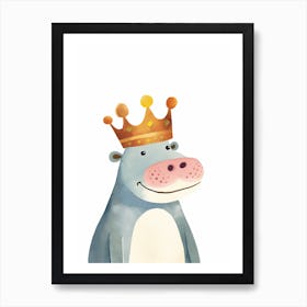 Little Hippo 5 Wearing A Crown Art Print