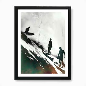 Surfers On A Hill Art Print