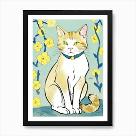 Van Gogh cat Art Print