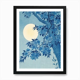 Moon And Blossoms Art Print