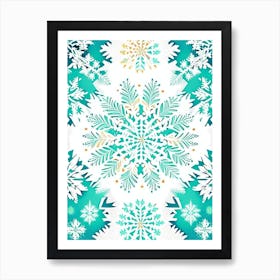 Pattern, Snowflakes, Vintage Sketch 1 Art Print