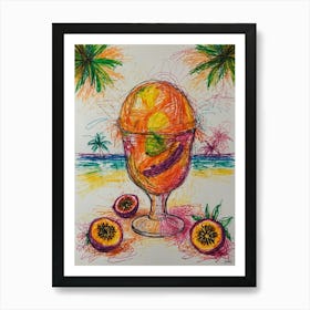 Passion Fruit Ice Cream Art Print