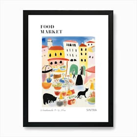 The Food Market In Sintra 4 Illustration Poster Art Print