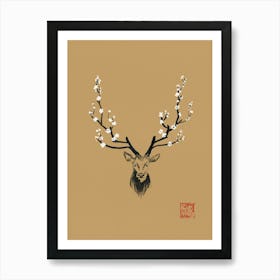 Deer Blossom Art Print