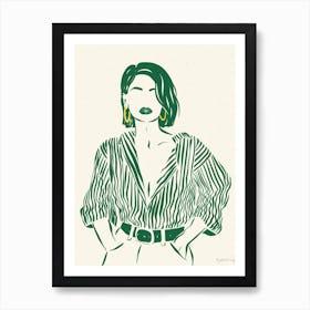 Woman In Green 2 Art Print