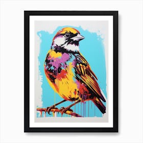 Andy Warhol Style Bird Sparrow 1 Art Print