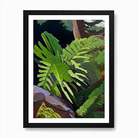 Rock Cap Fern Cézanne Style Art Print