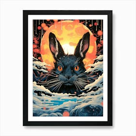 Hare In The Moonlight 1 Art Print