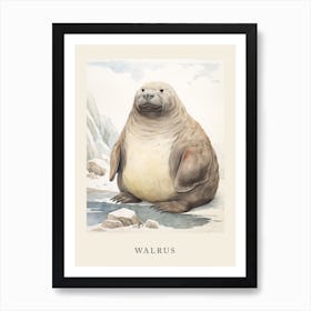 Beatrix Potter Inspired  Animal Watercolour Walrus 1 Art Print