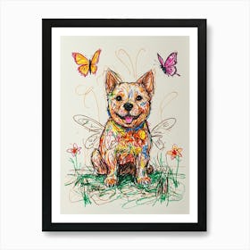 Butterfly Dog Art Print