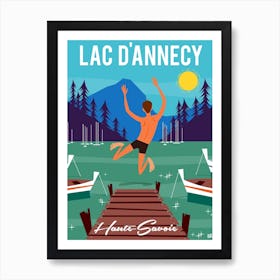 Lac D Annecy Blue & Green Art Print