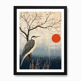 Bird Illustration Great Blue Heron 5 Art Print