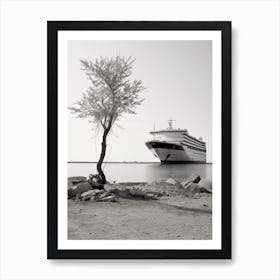 Civitavecchia, Italy, Black And White Photography 2 Art Print