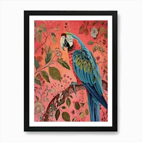 Floral Animal Painting Macaw 1 Art Print