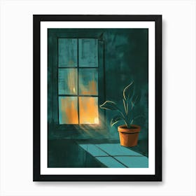 Window With A Plant 2 Art Print