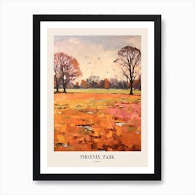 Autumn City Park Painting Phoenix Park Dublin 3 Poster Art Print