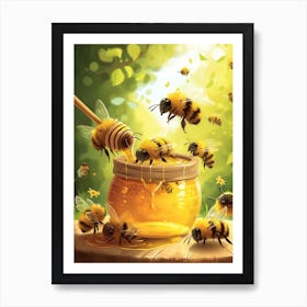 Andrena Bee Storybook Illustration 10 Art Print