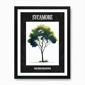 Sycamore Tree Pixel Illustration 2 Poster Art Print