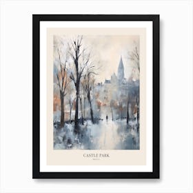 Winter City Park Poster Castle Park Bristol 3 Art Print