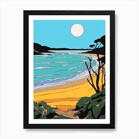 Minimal Design Style Of Byron Bay, Australia 1 Art Print