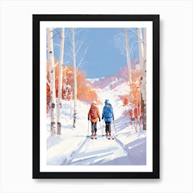 Aspen Snowmass   Colorado Usa, Ski Resort Illustration 3 Art Print