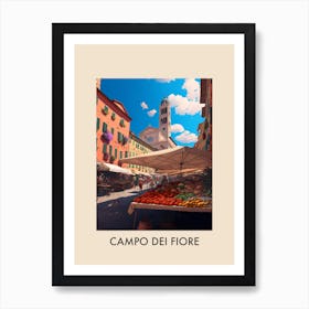 Rome Campo Dei Fiore Italy Vintage Travel Poster Art Print