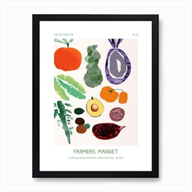 Avocado Vegetables Farmers Market 2 La Boqueria Market, Barcelona, Spain Art Print