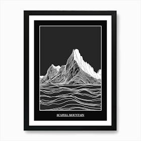 Scafell Mountain Line Drawing 1 Poster Art Print