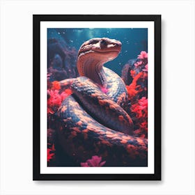 Snake In The Water Art Print