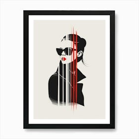 Portrait Of A Woman With Sunglasses 3 Art Print