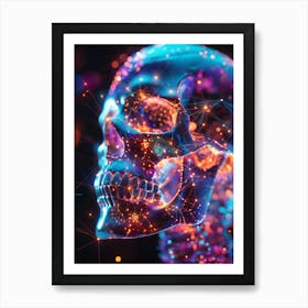 Skull With Lights Art Print