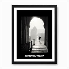 Poster Of Dubrovnik, Croatia, Mediterranean Black And White Photography Analogue 5 Art Print