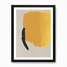 Yellow And Black Brush Strokes Art Print