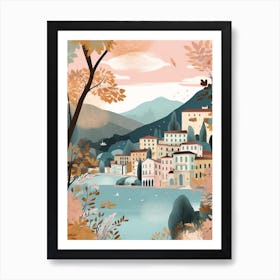 Lake Como, Italy Illustration Art Print