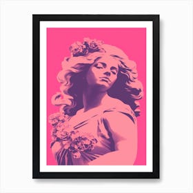 Aphrodite Greek Goddess Pop Art Pink 2 Art Print