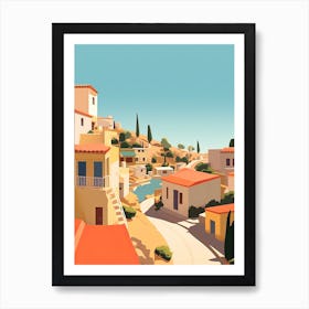 Algarve, Portugal, Flat Illustration 3 Art Print