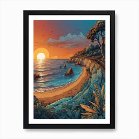 Sunset On The Beach 15 Art Print