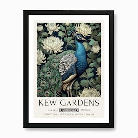 William Morris Print Peacock Flowers Kew Gardens Print Botanical Vintage London Art Print